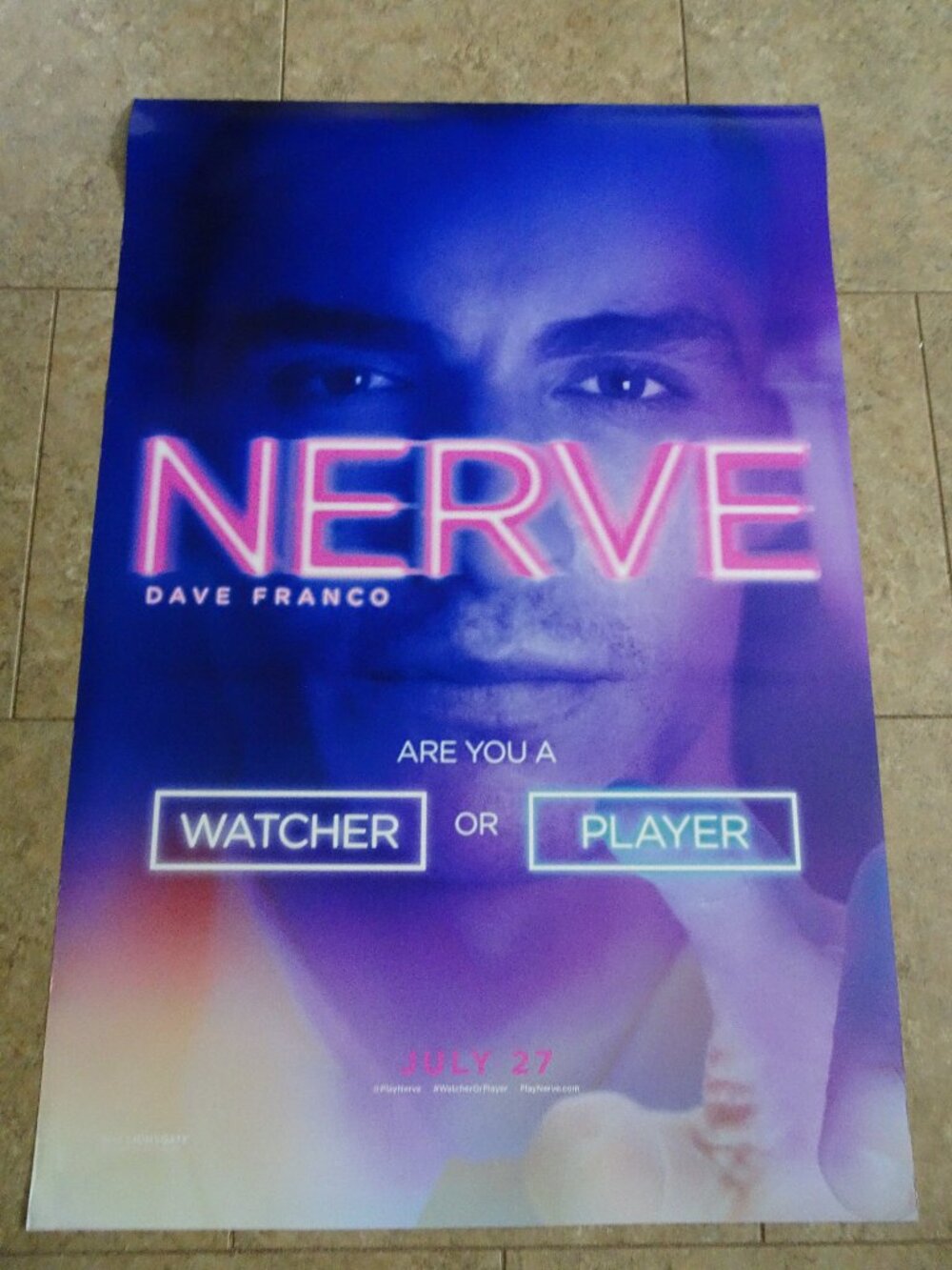 Nerve - Movie Poster with Dave Franco as Ian/Sam - Purple - Advance